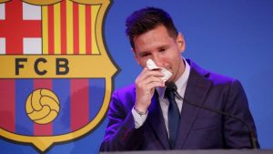 Why did Messi leave Barcelona